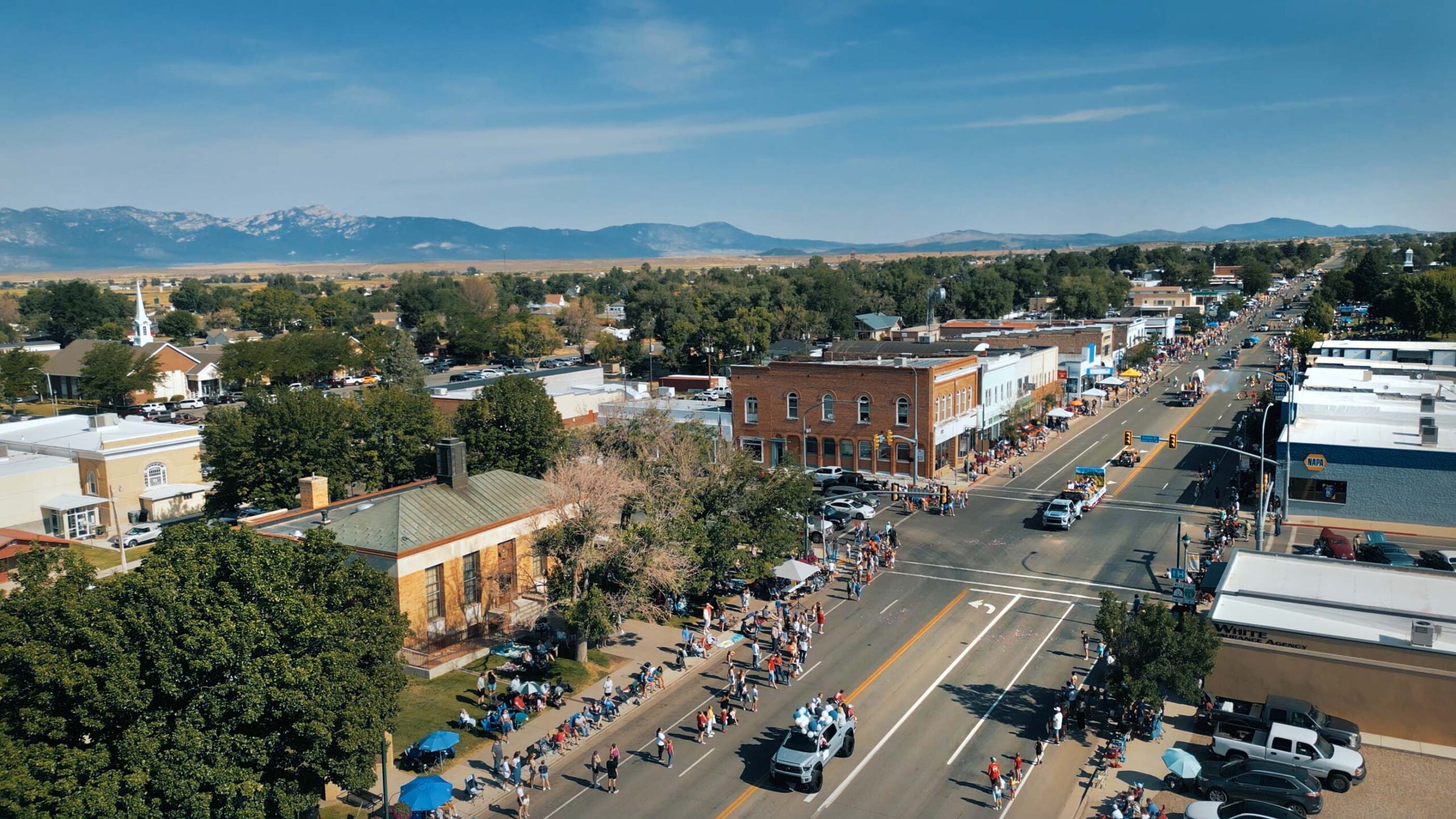 ariel view of downtown beaver utah