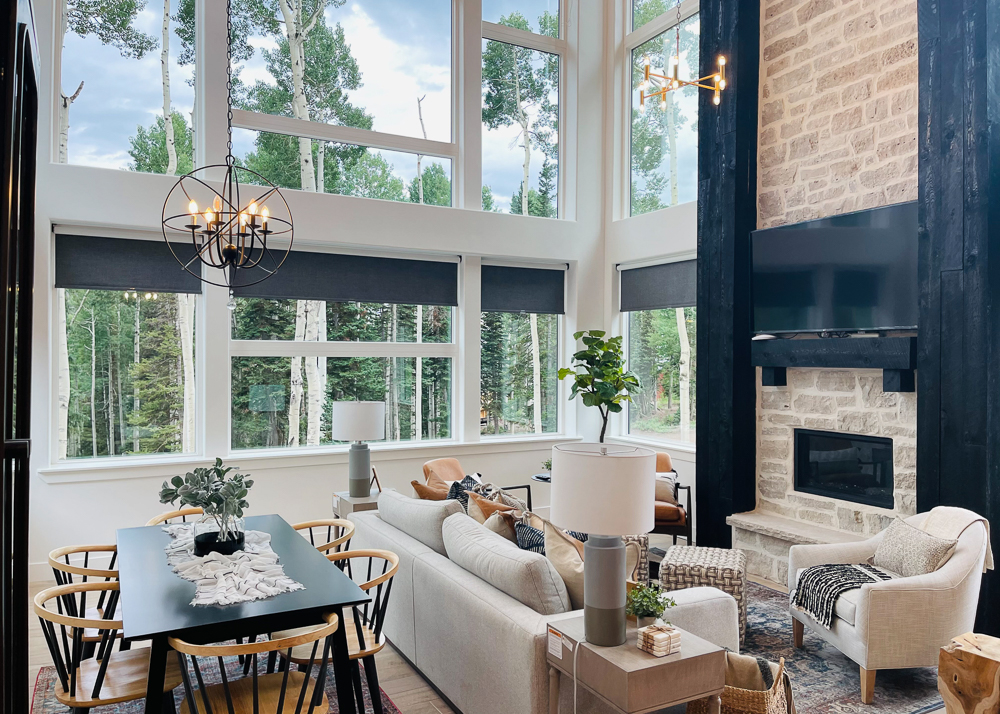 modern lodge living room interior